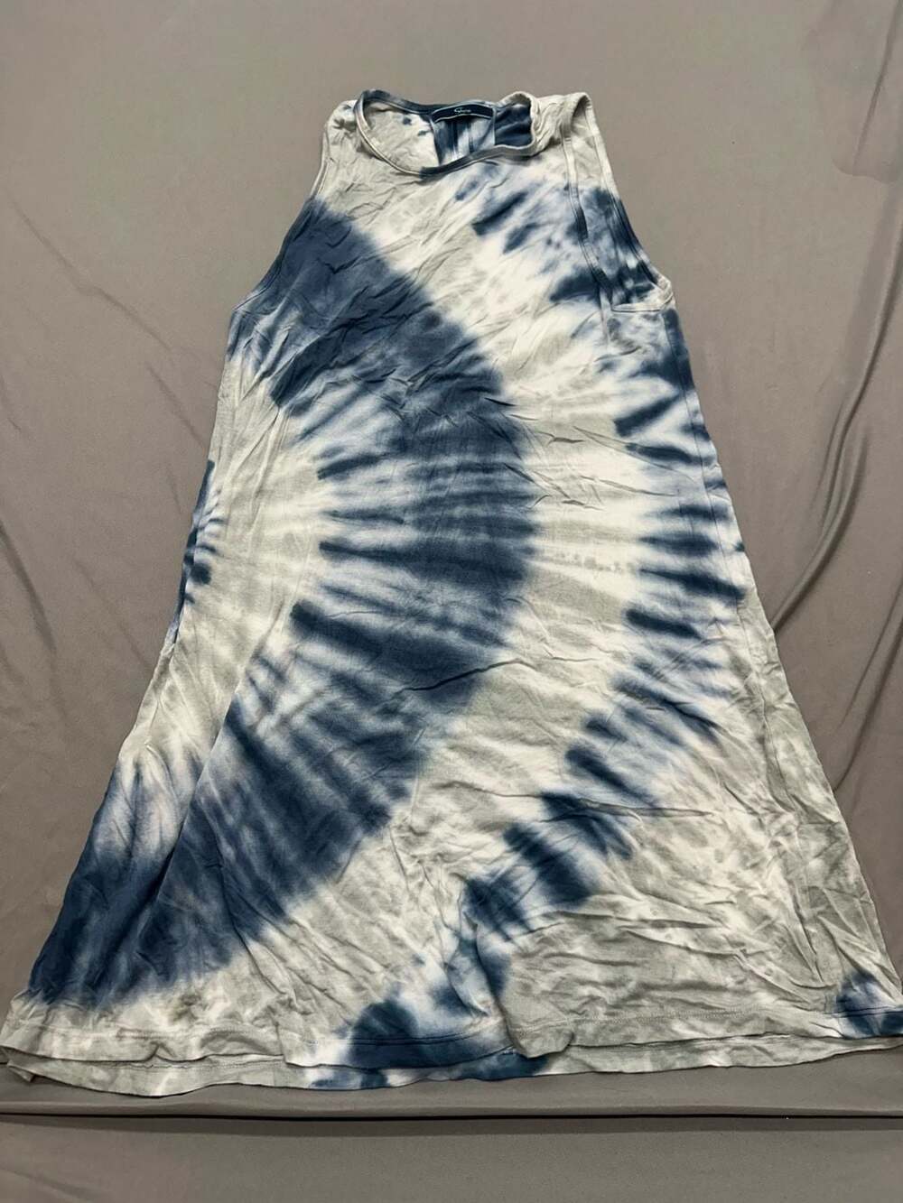 Shore Blue and White Tie Dye Sleeveless Racerback Dress Size L